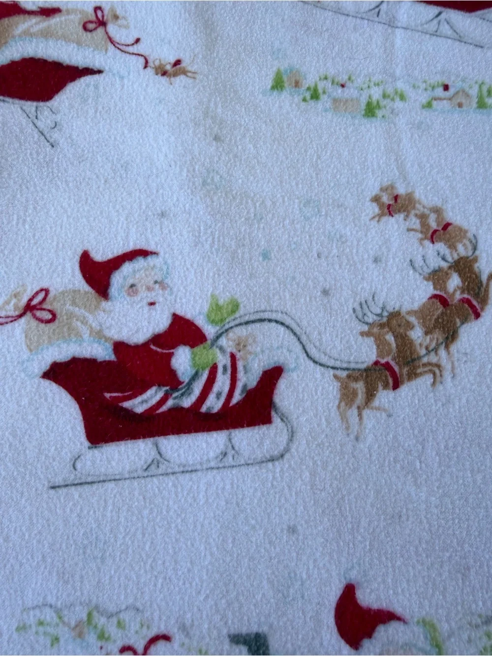 Pottery Barn Kids Santa’s Sleigh 2-Piece Flannel Duvet Cover Set F/Q Festive Fun